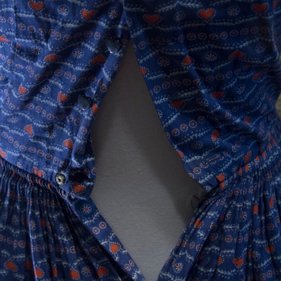 Cute Vintage 1950s womens day dress with heart pattern - Picture 6 of 7
